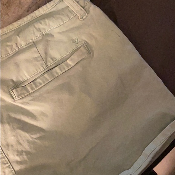 Light Teal Blue Midi American Eagle Midi Shorts - Picture 3 of 3